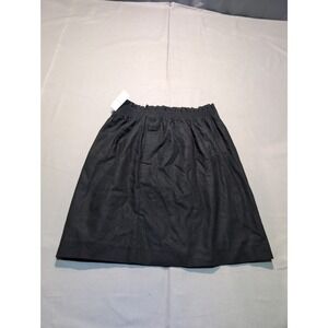J.Crew Re-Imagined Black Linen Cotton Blend Elastic Waist Skirt Size 2